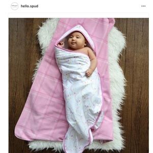 HELLO SPUD 2 LOT BLANKETS PINK